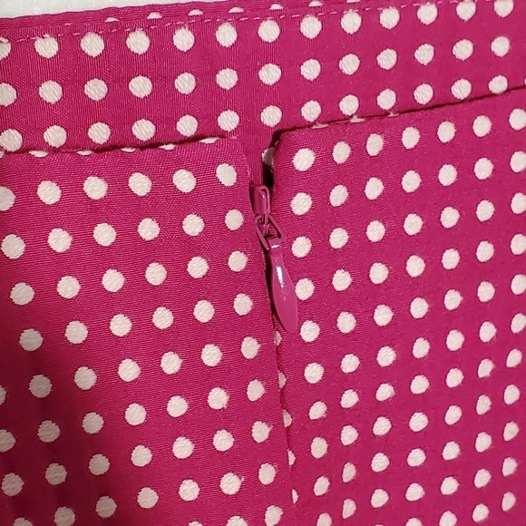 NWT Ann Taylor Size 10 Magenta/White Dot Pattern Skirt - Picture 2 of 7